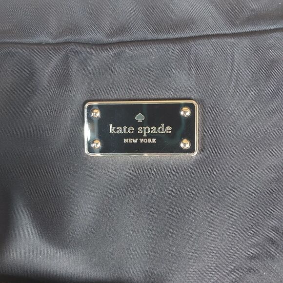 Kate Spade Nylon Backpack Black Gold Hardware Large Laptop School Travel Tote - Picture 4 of 16